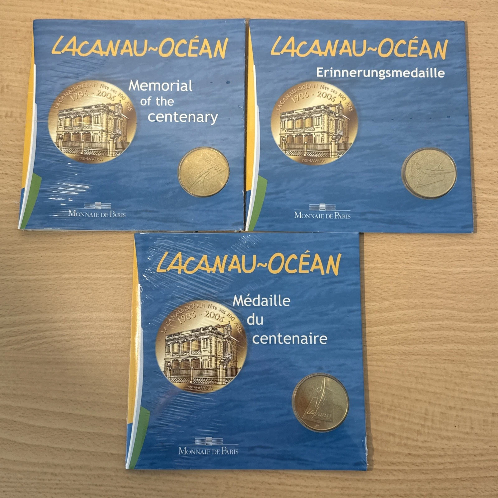 Lot De 3 Coffrets Monnaie De Paris Jeton Touristique Lacanau Océan 1906 2006