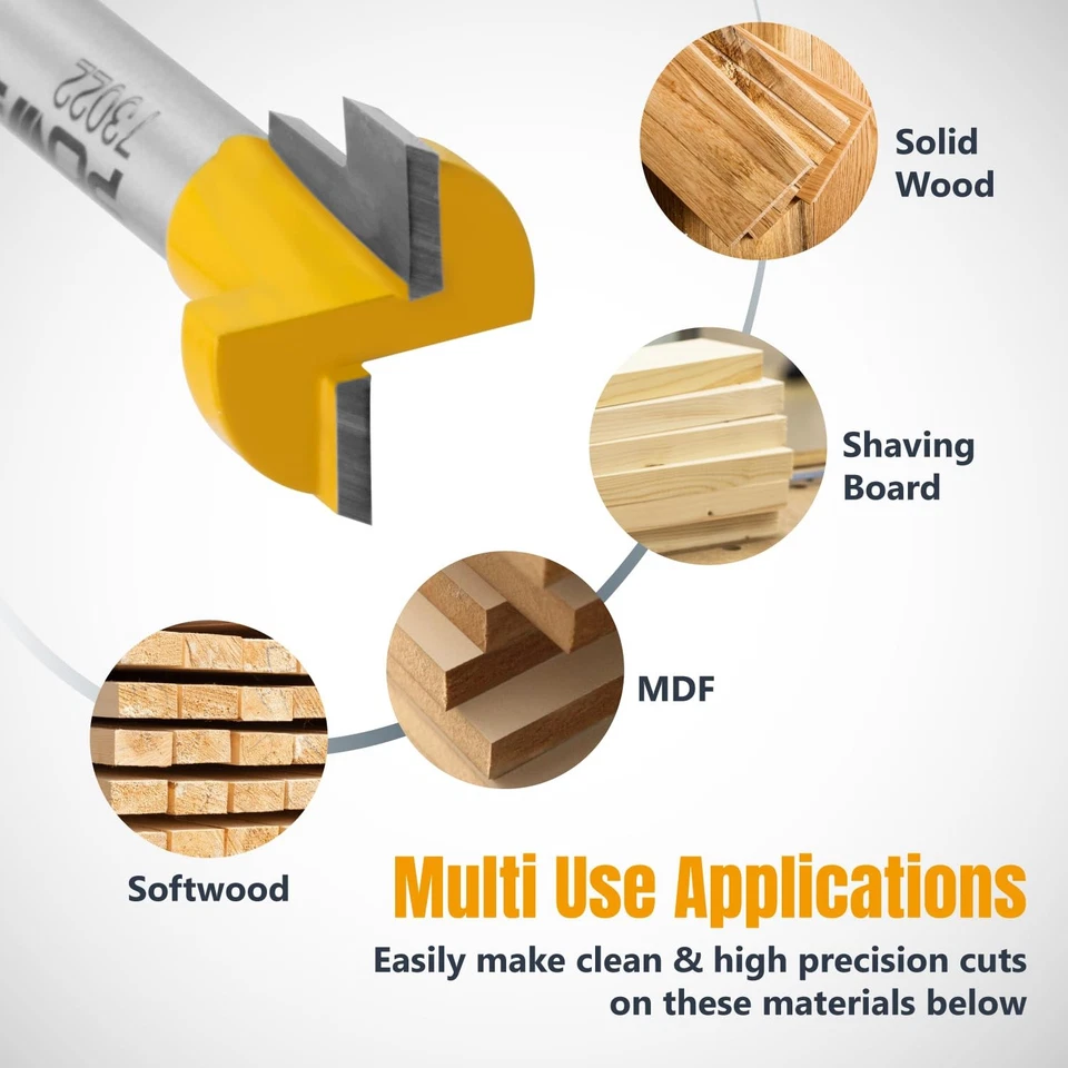 T Slot Router Bits 1/4 Shank, Carbide Tipped T Track Router Bit, Slatwall Router - Image 3 of 4