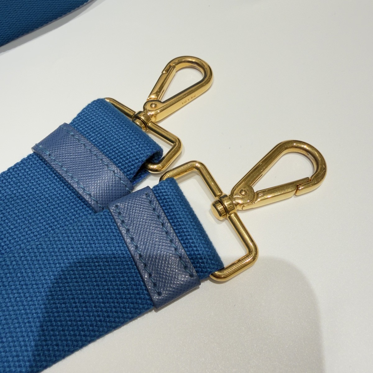 Authentic Prada Canapa Blue Canvas Tote Bag Azzurro with Crossbody