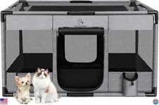 Portable Dog Playpen  Cat Kennel - Soft Fabric Exercise Pen for Pets 25 lbs