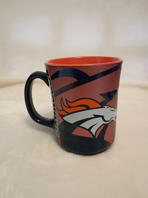 Denver Broncos Sculpted Relief 14oz Coffee Mug 2016 Orange 4.5 Inches Tall NFL