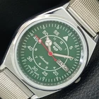 VINTAGE SEIKO 5 AUTOMATIC 6309A REFURBISHED JAPAN MENS GREEN WATCH a442210-1