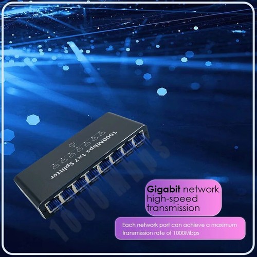 Gigabit Ethernet Splitter Adapter RJ45 LAN 1 in 7 out 1000Mbps Anschluss Dock - Bild 6 von 12