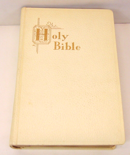 Holy Bible 1962 Gilded Saint Joseph New Catholic Ed. White H.C. Leather