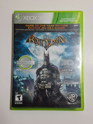 Batman: Arkham Asylum -- Game of the Year Edition (Xbox 360, 2010) Complete