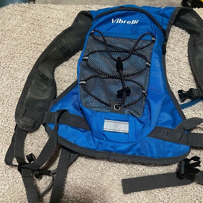 Vibrelli Water Hydration Bag/Backpack 2.0L, W/Adjustable Straps & Cargo Net Blue