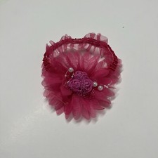 Infant Girl Pink Flower with Faux Pearls headband OS