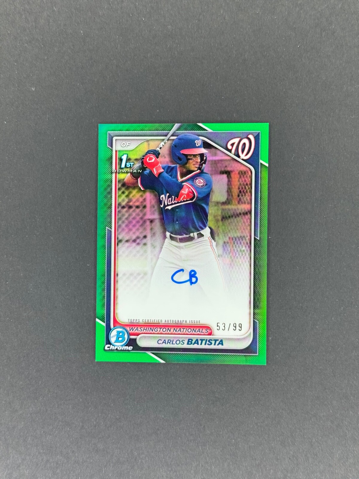 2024 Bowman Chrome Carlos Batista #CPA-CB 1st Green Refractor /99 Auto
