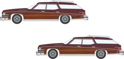 Classic Metal Works 50412 N Scale 1975 Buick Estate Wagon - Burgundy 2 Pack
