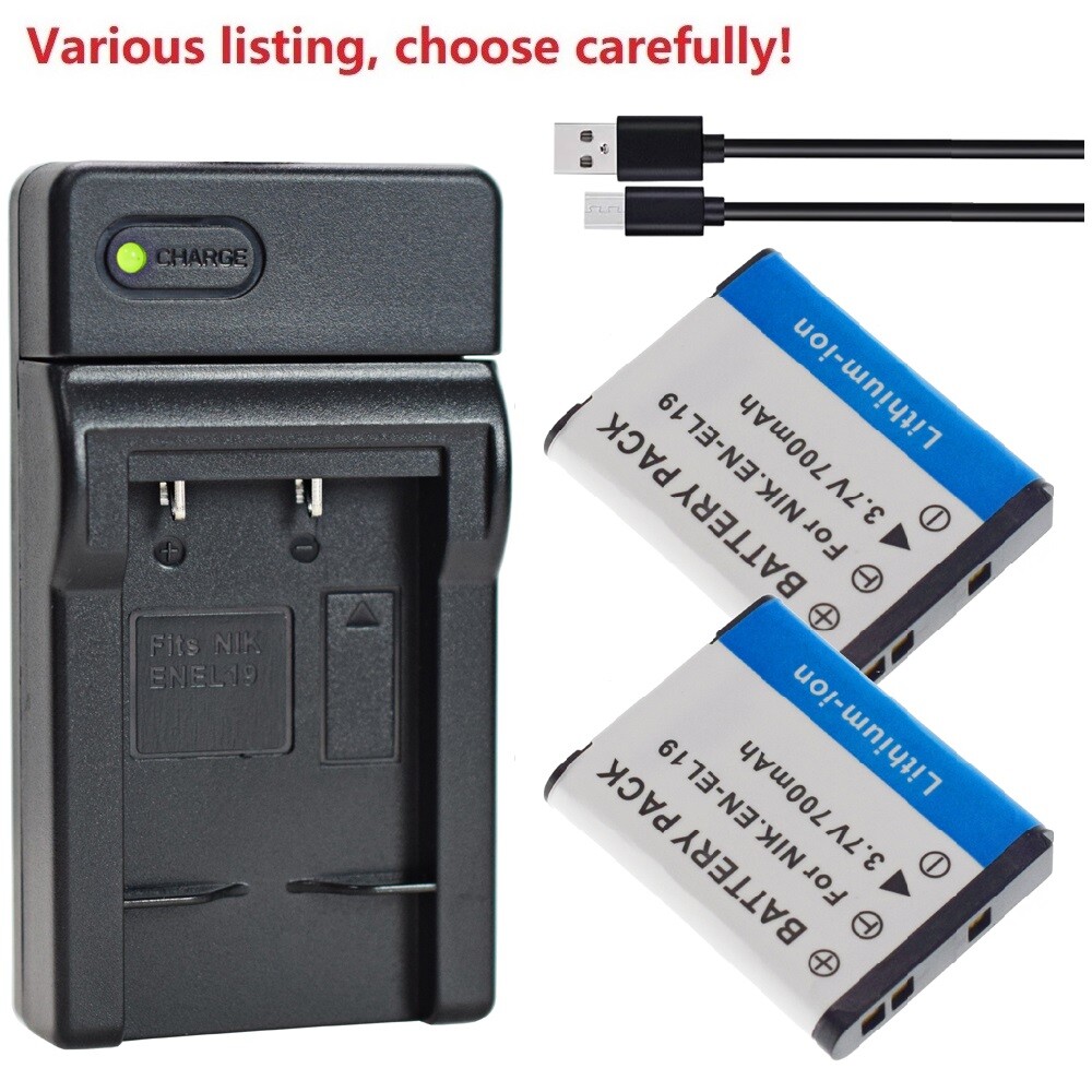 Battery or Charger for Nikon EN-EL19 Coolpix W100 S100 Coolpix S32 Coolpix  S33