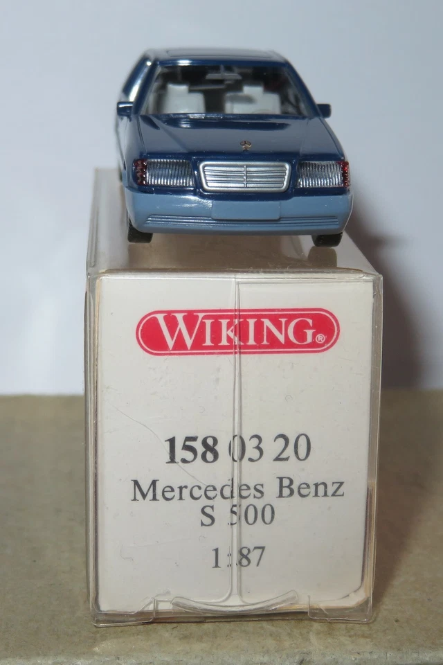 Micro WIKING Ho 1/87 Mercedes Benz Classe S 500 Blu Scuro #1580320 IN Box - Immagine 2 di 4