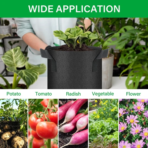 5-24Pack Garden Grow Bag/Rooty Bag Heavy Duty Non-Woven Plant Fabric Pot Contain - Picture 118 of 143