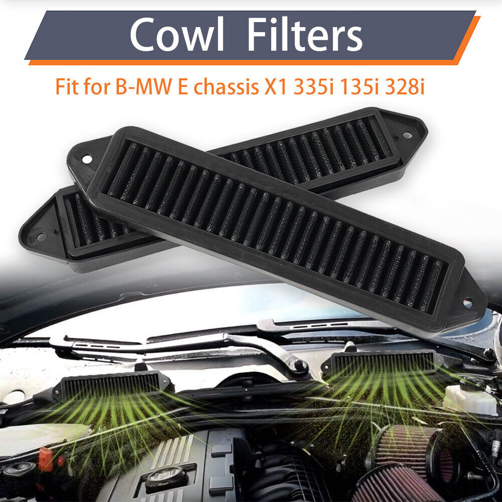 2PCS Cabin Air Cowl Filters Fits for BMW E Chassis E82 E88 E90 E92 135i
