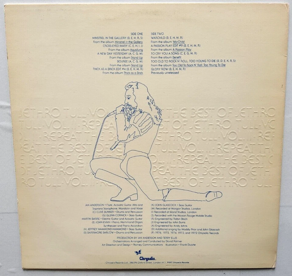 Jethro Tull – Repeat - The Best Of Jethro Tull - Vol. 1977 LP Album vinyl record Foto 4 de 4