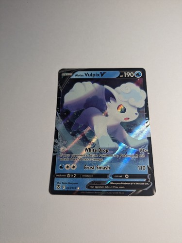 Pokemon Karte Alolan Vulpix V 033/195 - Silver Tempest Ultra Rare, Holo Folie