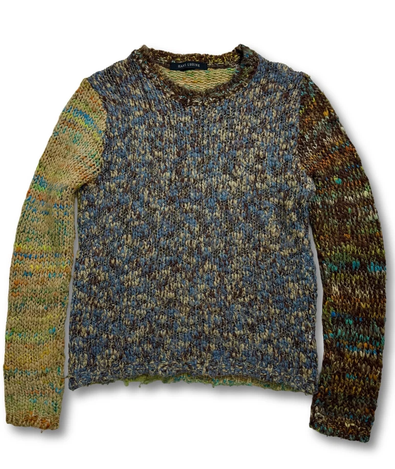 Suéter Pullover Hans Ubbink Grueso Tejido Bloque de Color Envejecido Talla S Foto 3 de 4