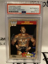 PSA Certified 2017 Topps Legend Ron Simmons Authentic On Card Autograph 21012