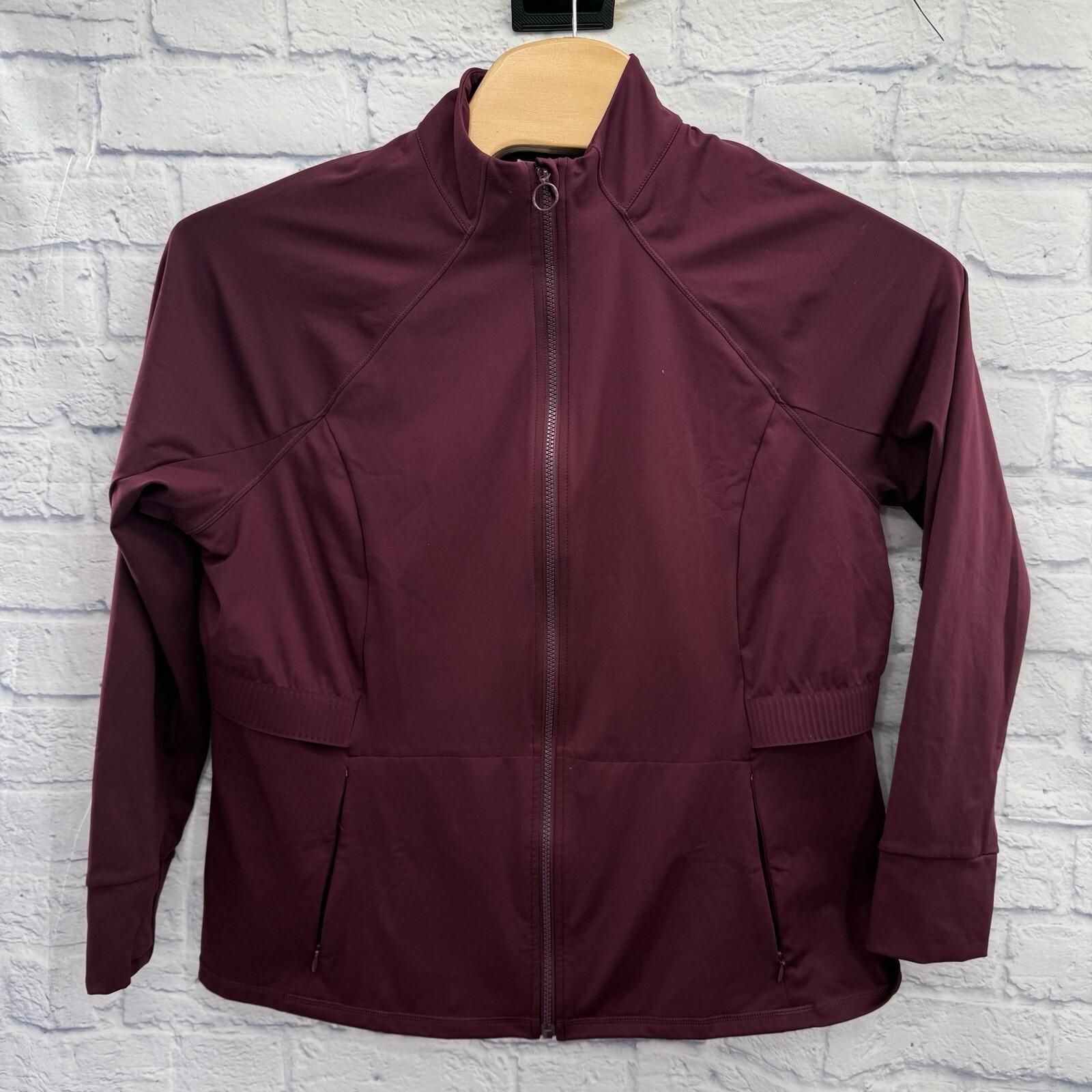 Fabletics Jacket Maroon Purple Trinity Performanc… - image 1