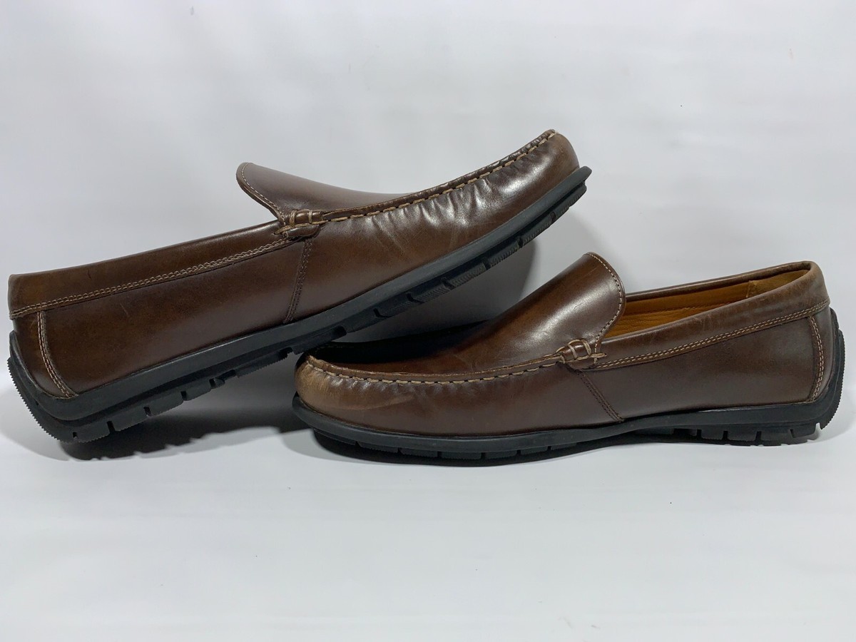 Ecco Men\'s Size 43 EU Brown Leather Driving Loafers‎ Slip On 590 Shoes Ecco 590 Mens Size 10 Brown Leather Slip On Shoes Moc Toe  main image 3