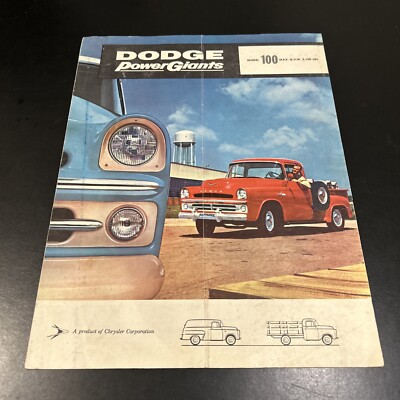1957 Dodge 100 Power Giant Truck Vintage Sales Brochure Catalog - Town Panel