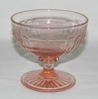 Hocking Glass MAYFAIR Open Rose Pink Low Footed Sherbet