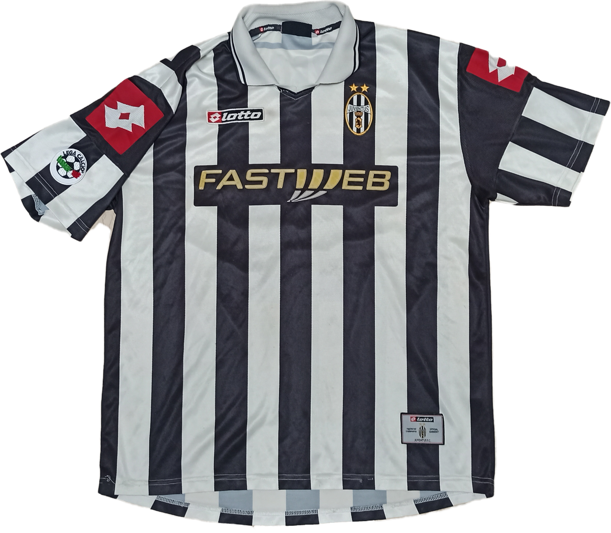 Juventus シャツ Lotto製 FASTWEB Juventus Lotto 2002-2003 Home Football Shirt Size L White