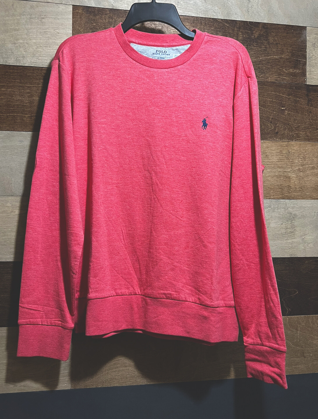 Polo Ralph Lauren Felpa Pullover Crewneck con Pony Pesca rossastra M L XL