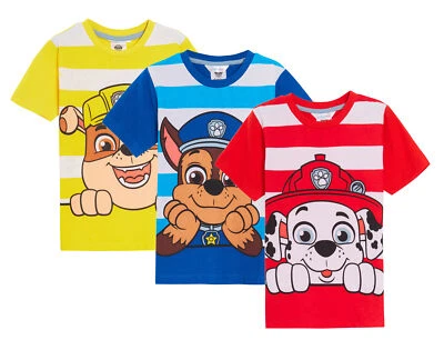 Jungen 3er Pack Paw Patrol T-Shirts Chase Marshall Rubble Dress Up Top kurze T-Shirts