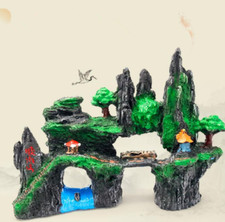 Aquarium Ornament Resin Rockery Artificial Hill Resin Mountain Rock Decorating