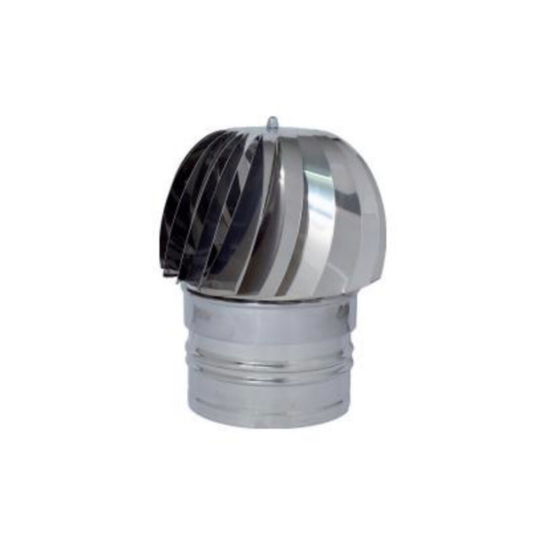 Pot de cheminée anti-vent en acier pour conduit de plus de 130 mm noir mat