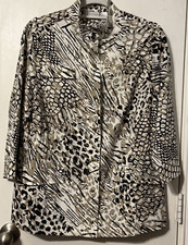 Chico's Zenergy Animal Print 3/4 Sleeve Kenly Neema Jacket Size 1 8/10 NWT