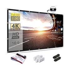 Mdbebbron 150 inch Projection Screen 16:9 Foldable Anti-Crease Portable Proje...