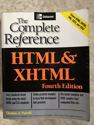 Book, HTML & XHTML Fourth edition, The complete Reference, new, 