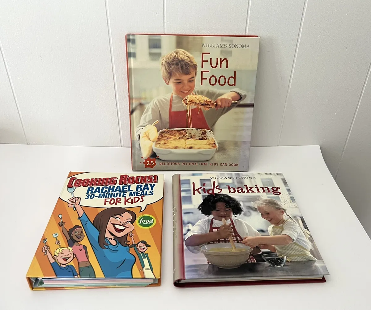 Lot of 3 Kids FUN Baking Cookbooks Recipes - Williams-Sonoma & Rachael Ray  - HC