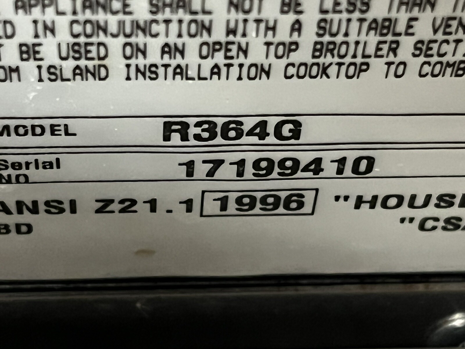 Wolf Gas Range R364G (Used) 4 Burner + Griddle with Riser/Shelf eBay