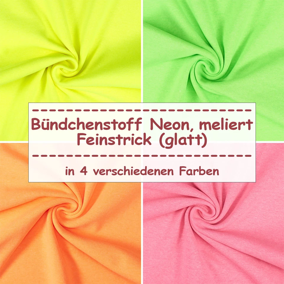 FITZIBIZ Bündchenstoff Neon, glatt/Feinstrick, Schlauchware, meliert (ab 0,25m)