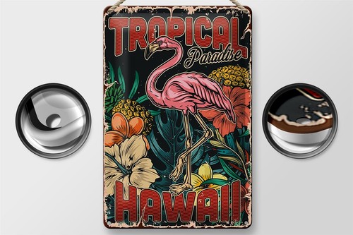 Blechschild Retro 20x30 cm Hawaii Tropical Paradise Alkohol Deko Schild tin sign - Picture 2 of 5