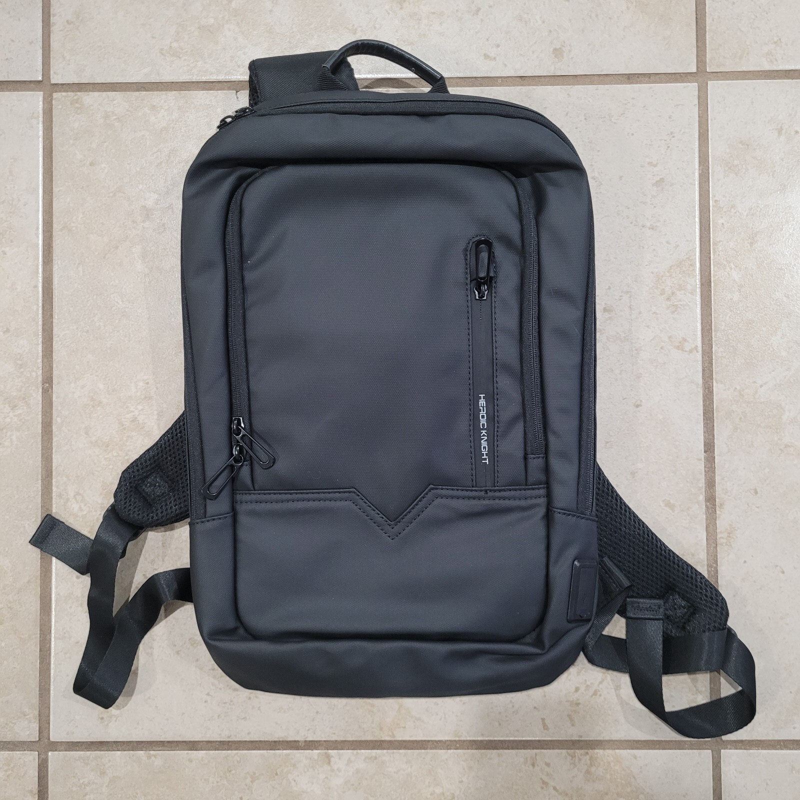 Heroic Knight Fashion Anti-Theft Super Thin Slim Backpack Black