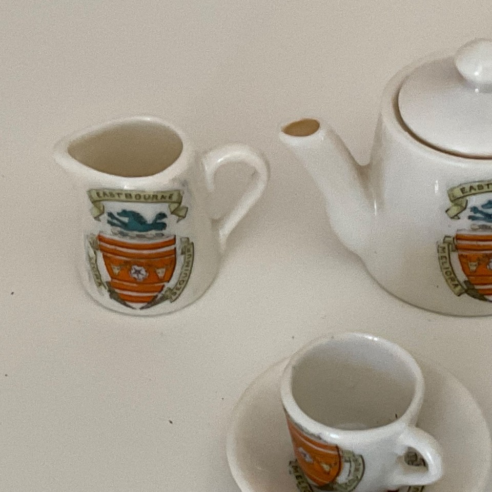 Proper Chinese Tea Set Crested china Eastbourne mini tea set | eBay UK