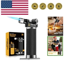 Butane Torch Lighter, DUAL Flame Mode Kitchen Torch, Refillable Cooking Torch...