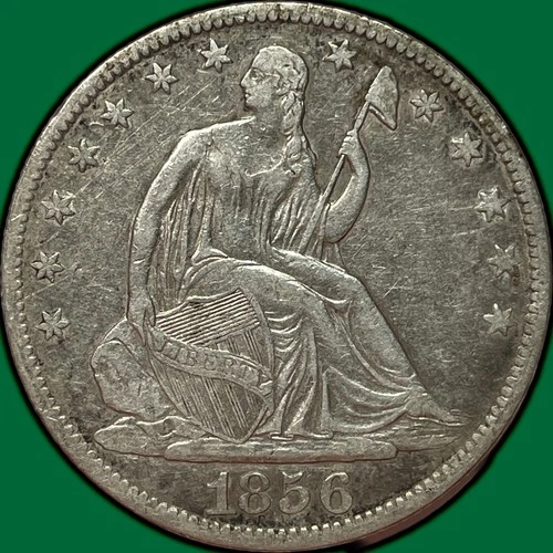 1856-O Seated Liberty Half Dollar Extremely Fine XF Coin, Cleaning #28744