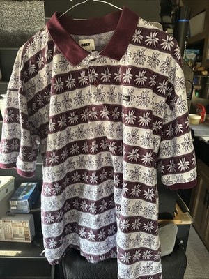 Obey Floral Pattern Polo Shirt Unisex Size Large. Nice Odor, Free Smoke Free.