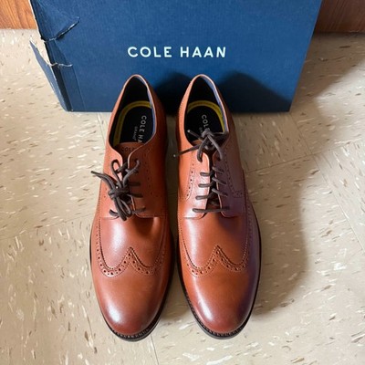 Cole Haan Men\'s Tan Leather Wingtip Derby Oxfords s-l400.jpg main image 3