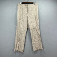 Talbots Pants Womens 10P Southampton Pant Beige 100% Linen Straight Leg Coastal