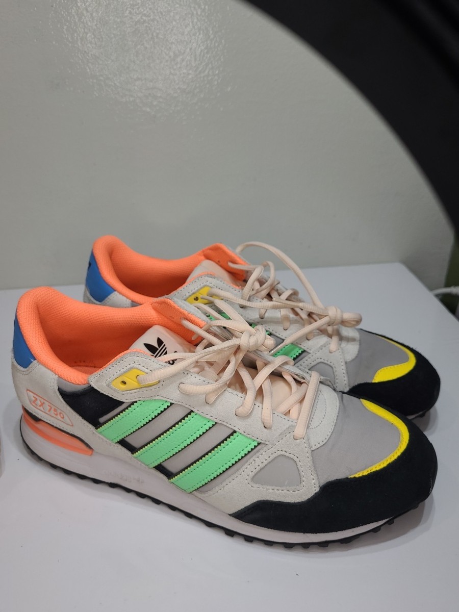 Size 11- adidas ZX 750 White Beam Green Orange (HQ6680) | eBay