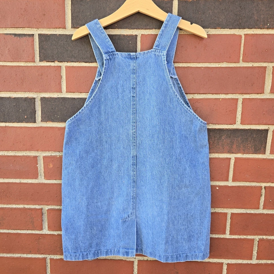 Vestido jeans vintage MULBERRIBUSH meninas tamanho 5-6 Adirondack EUA - Imagem 2 de 4