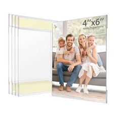 4x6 Acrylic Picture Frame, Clear Frameless Photo Frame for Wall Mount, No Dri...