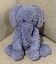 Jellycat London Fuddlewuddle Elephant Purple Blue 8 Soft Plush Stuffed Animal