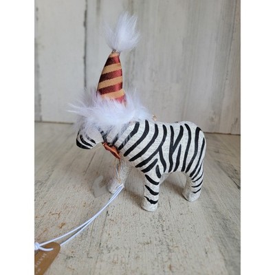 Zebra unique party hat paper mache circus ornament Xmas safari unique