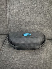 Costa Del Mar Zippered Hard Shell Black Eyeglass Case Blue Logo